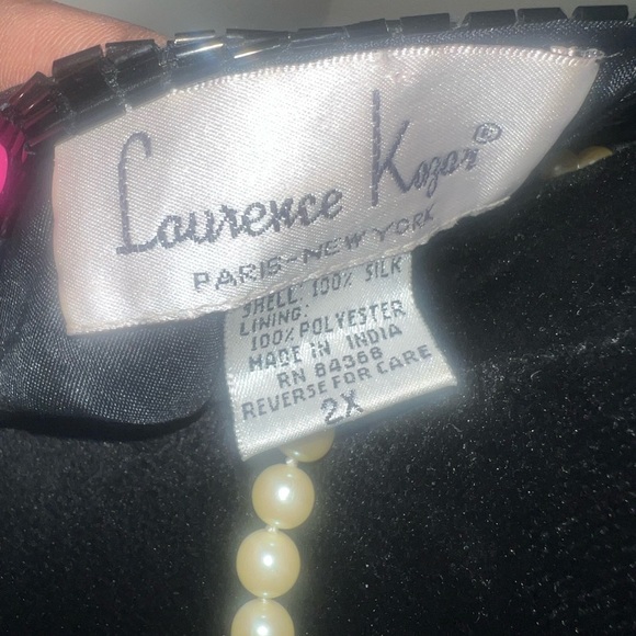 Vintage Lawrence Kazar Y2K New Year’s  Sequin Beaded Silk Top Size 2X - Picture 3 of 6